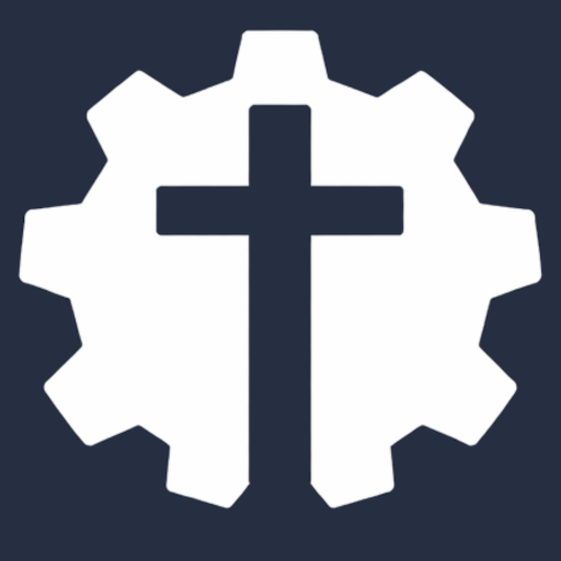 Cross and gear icon