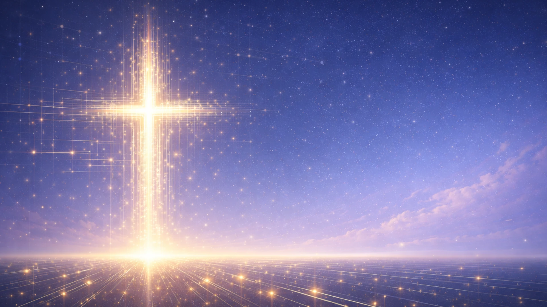 A vibrant digital landscape representing Christian witness in AI spaces